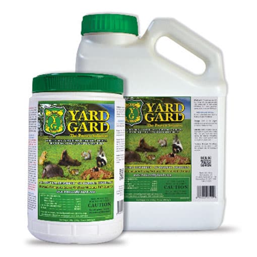 Yard Gard animal repellent product bottles.