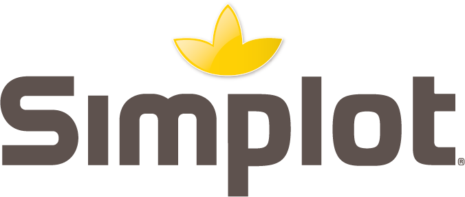 Logo of Simplot with yellow leaf graphic.